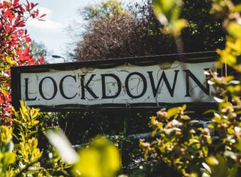 Road sign saying lockdown